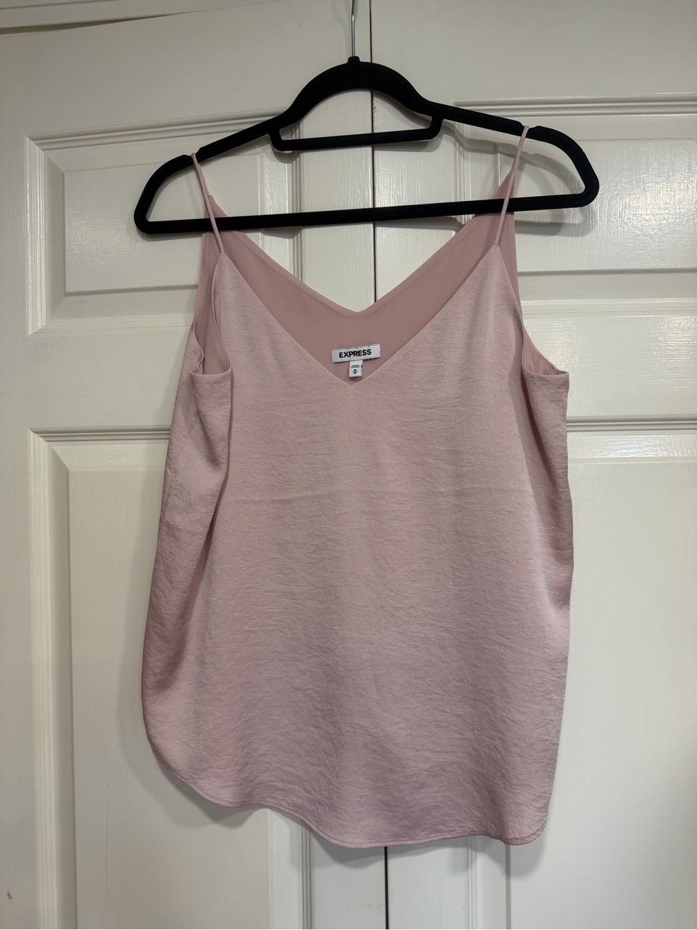 EXPRESS Womens Blush Pink Satin V-Neck Camisole Tank Top Size Medium NWOT